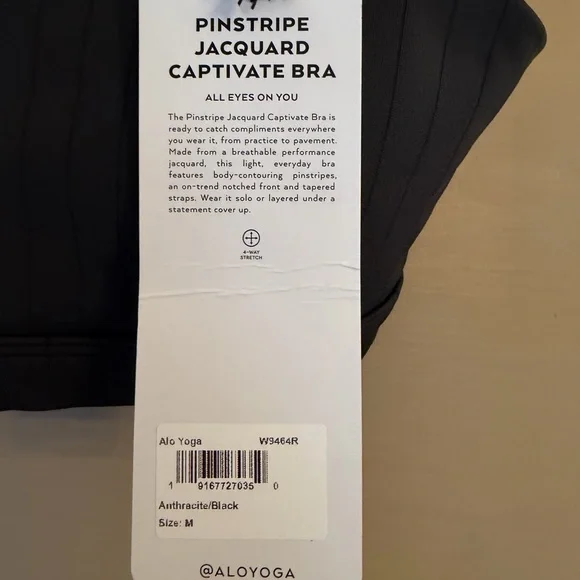 ALO Yoga Black Ribbed Support Sports Bra - Picture 8 of 10